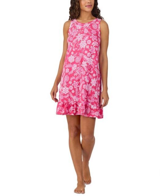 送料無料 クドルドッズ レディース ナイトウェア アンダーウェア Women s Sleeveless Ruffled-Hem Chemise Tropical