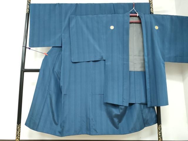平和屋着物●男性 色紋付 長羽織セット 変わり縞 洗える着物 DAAW5813ud