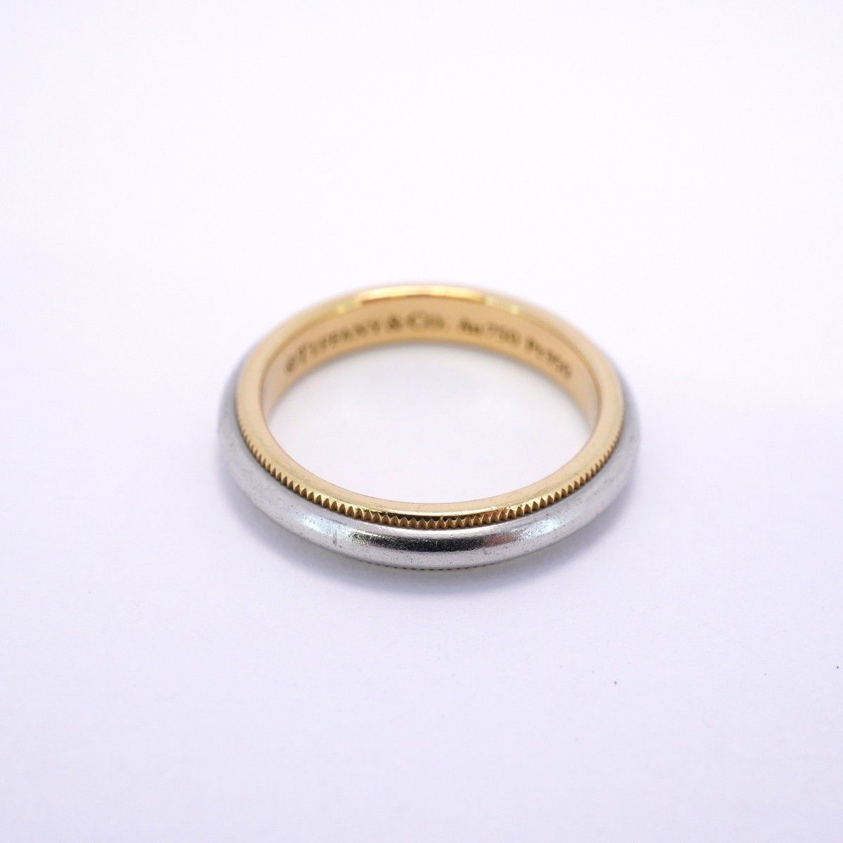 5jeb0038】ティファニー リング ミルグレイン K18YG イエローゴールド  