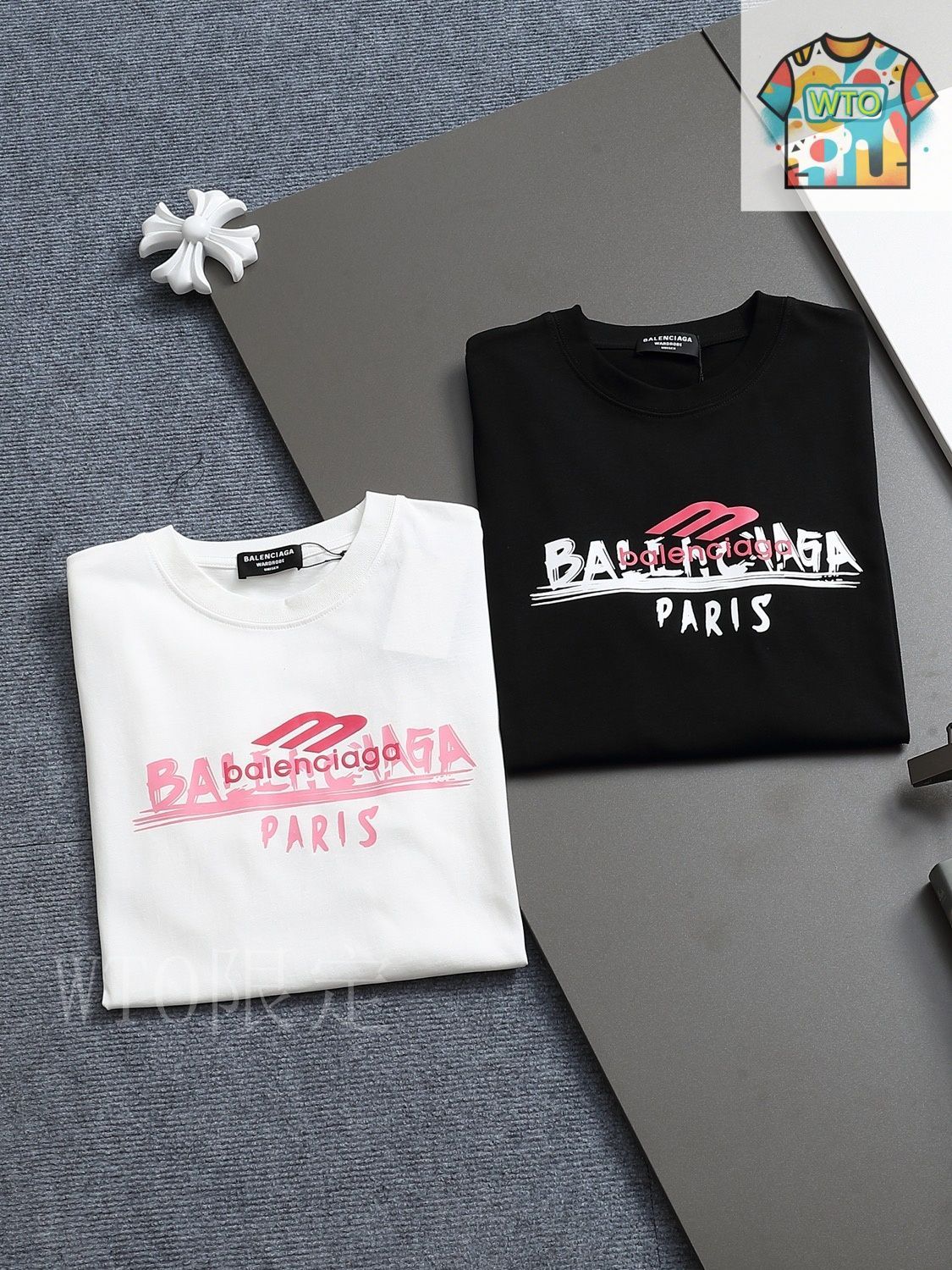 直営店セール◆BALENCIAGA Handwriting Bal Vintage Tシャツ org.jpg