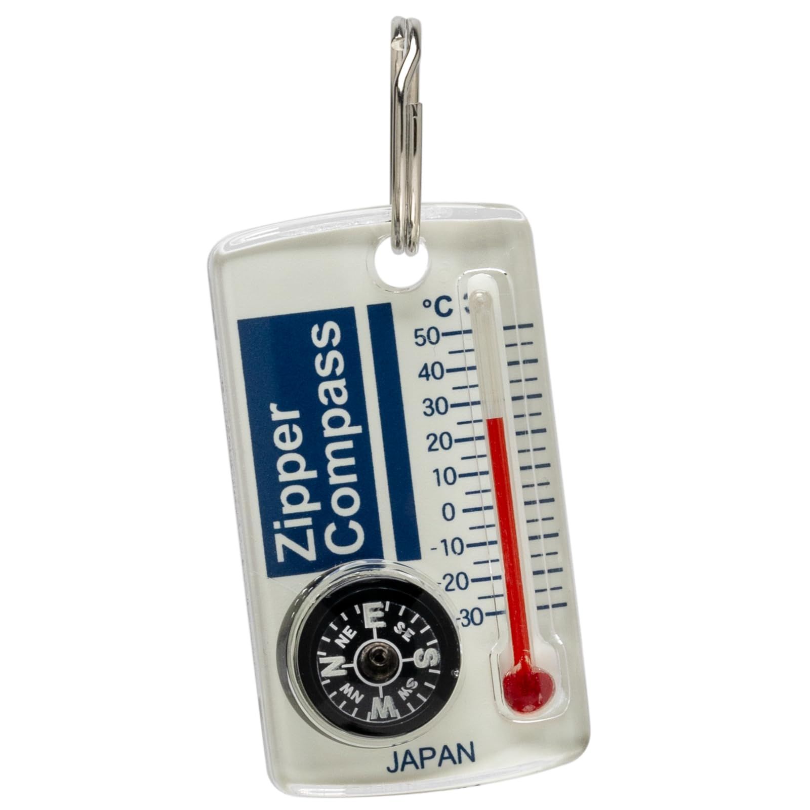 新品 MIZAR-TEC(ミザールテック) 方位磁石 プレートコンパス 温度計 付き 小型 ホワイト 日本製 NO15A