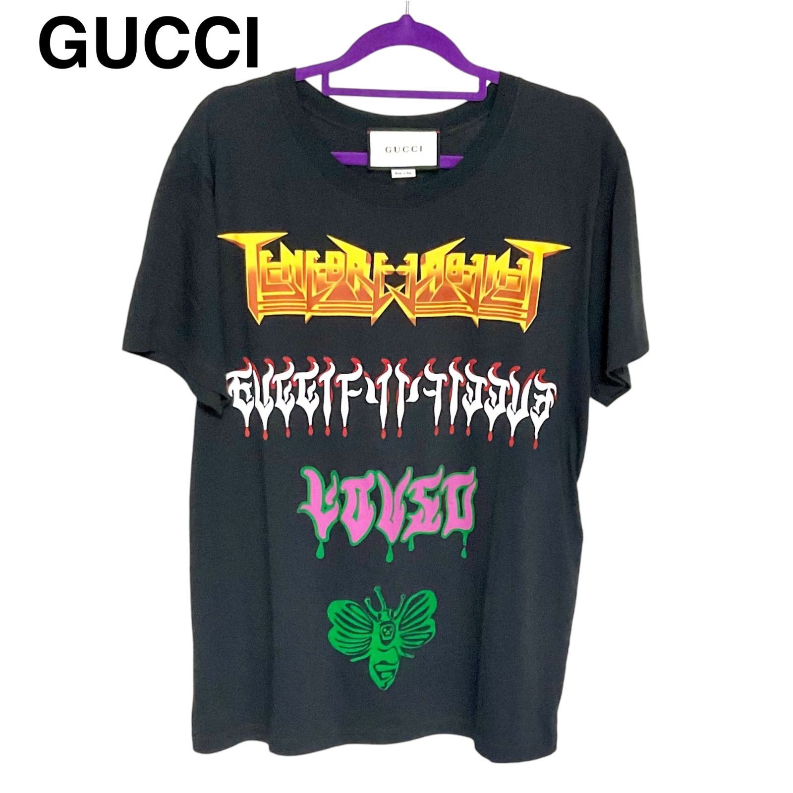 GUCCI グッチ 24SS ロゴプリントアップリケTシャツ M サイズ表記間違いのため載せ直しました GUCCI グッチ メタルロゴ