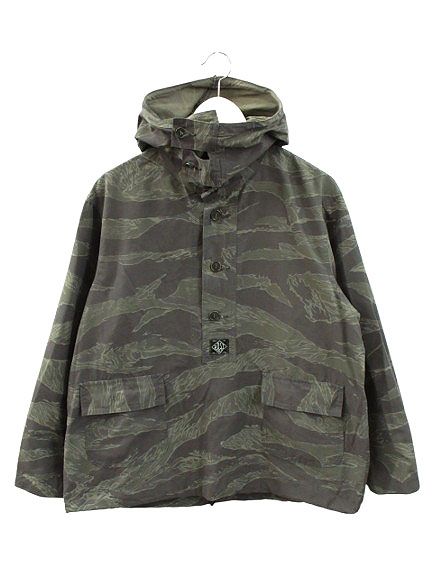 美品❗️ポストオーバーオールズ　navy parka night tiger L ポストオーバーオールズ POST O'ALLS NAVY Parka Night Tiger 1105-NT