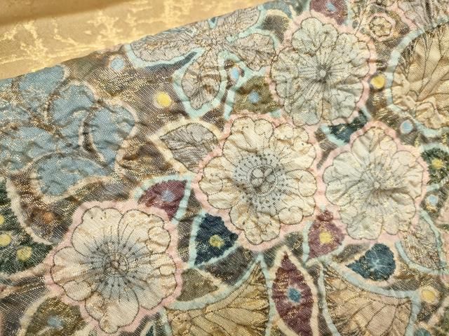 【着物と帯 時流】F241183◇正絹 袋帯◇作家物 ふくれ織 辻ヶ花 美品 美品【辻ヶ花 】膨れ織 螺鈿細工 袋帯 正絹 s163 | 着物 夢美月