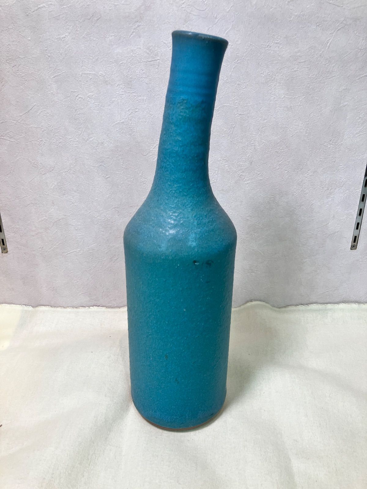 信楽焼 VASE トルコブルー 花瓶 花器 花 青 モダン マット かっこいい 大きめサイズ インテリア