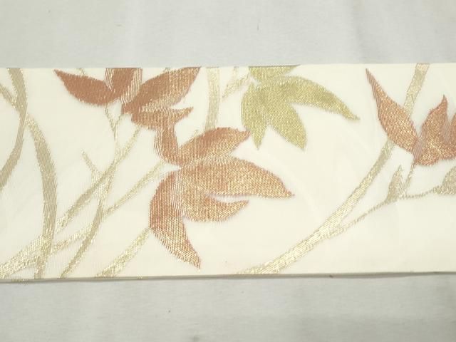 平和屋着物＊夏物 九寸名古屋帯 草花文 金糸 正絹 逸品 CAAW6644th 平和