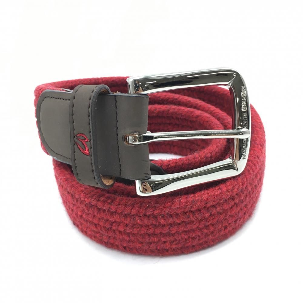 【美品】マスターバニー 編込みベルト レッド 伸縮 メンズ  ゴルフウェア MASTER BUNNY EDITION