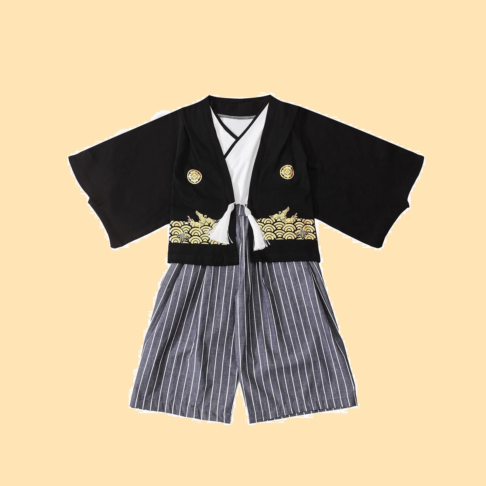 【人気商品】花火大会 子供着物 夏祭り 浴衣 簡単 夏休み 3点セット こどもの日 男の子 袴 90-130 [SHELISTEN]
