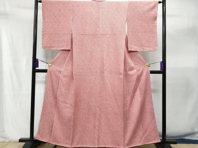 平和屋着物○上質な小紋 総絞り 菱文 正絹 逸品 AAAZ0623ck