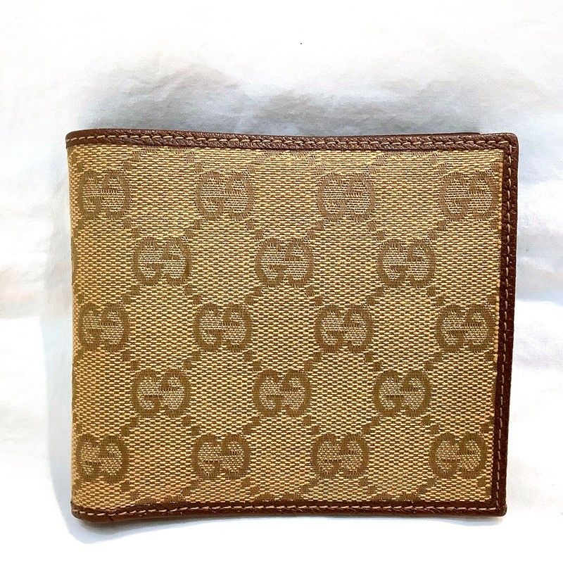 グッチ（GUCCI）GGキャンバス 2つ折り財布 04862・4276 ブラウン 小銭