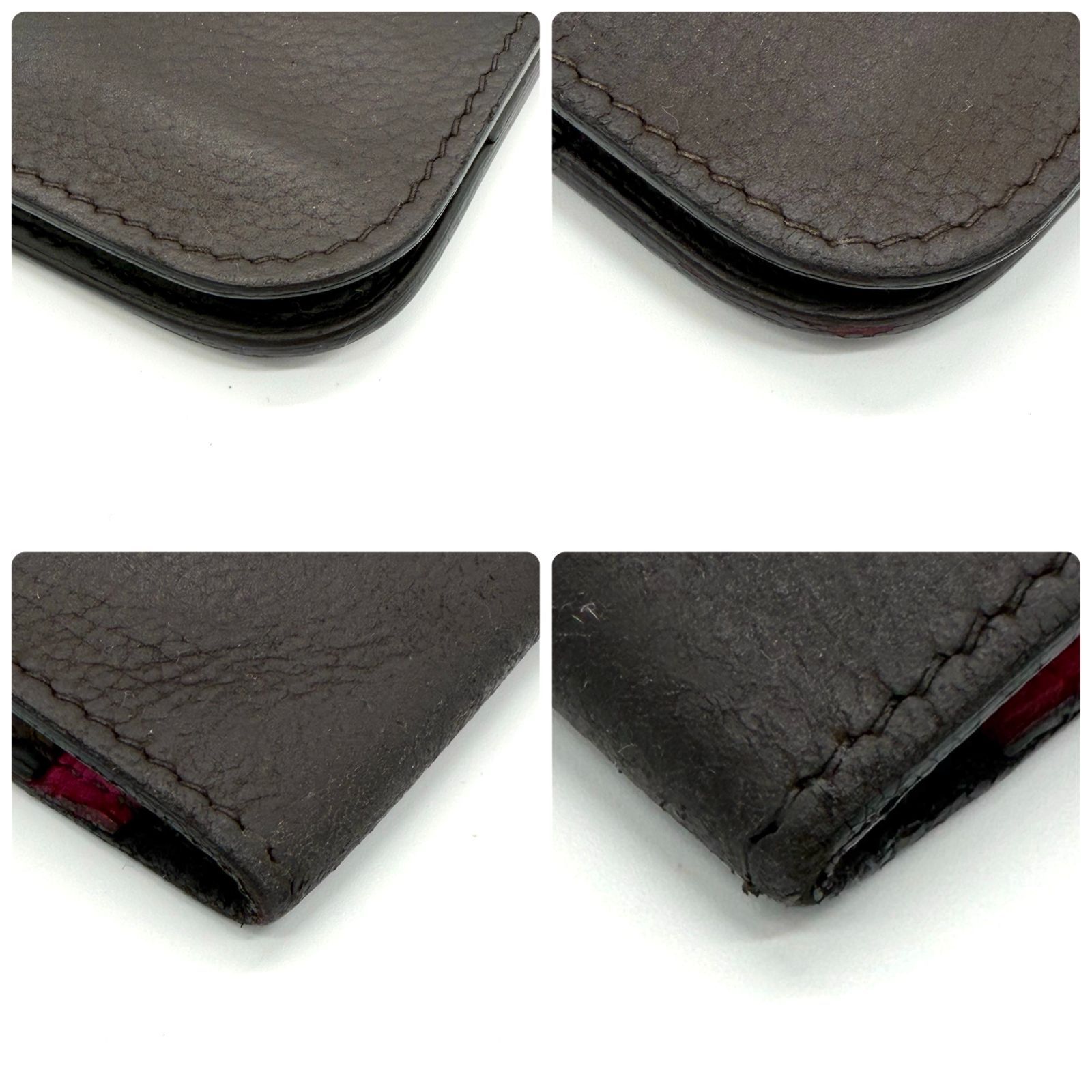 エルメス ドゴンデュオ バイカラー HERMES 二つ折り財布 ダーク  