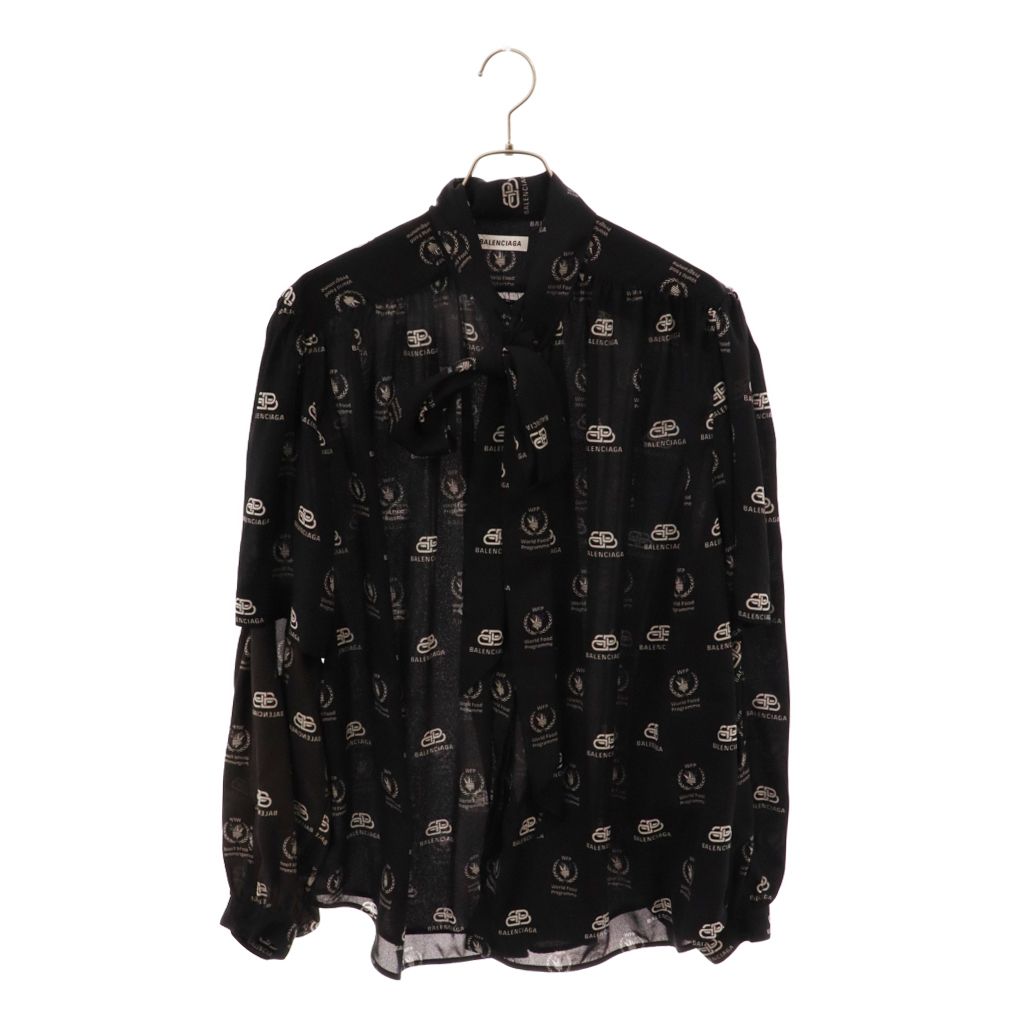 BALENCIAGA (バレンシアガ) WFP ロゴプリント 総柄 ボウカラー BALENCIAGA (バレンシアガ) WFP ロゴプリント 総柄 ボウカラー
