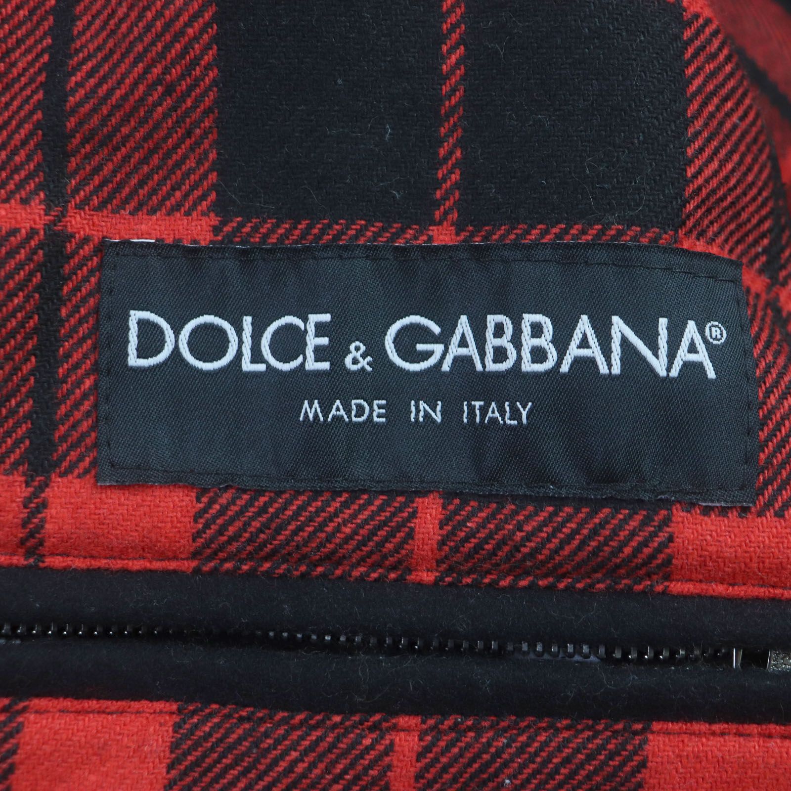 美品▼DOLCE&GABBANA ドルチェ＆ガッバーナ ウール 黒タグ 裏地チェック柄 ダブルブレスト ジャケット ピーコート ブラック 48 イタリア製 正規品 メンズ