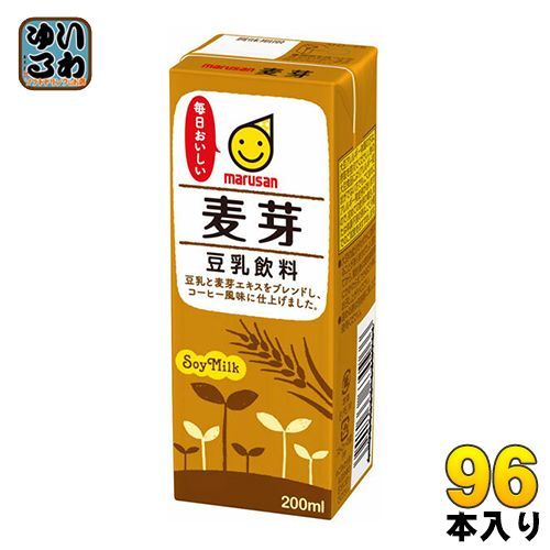 マルサンアイ 豆乳飲料 麦芽 200ml 紙パック 96本 (24本入×4 まとめ買い) イソフラボン