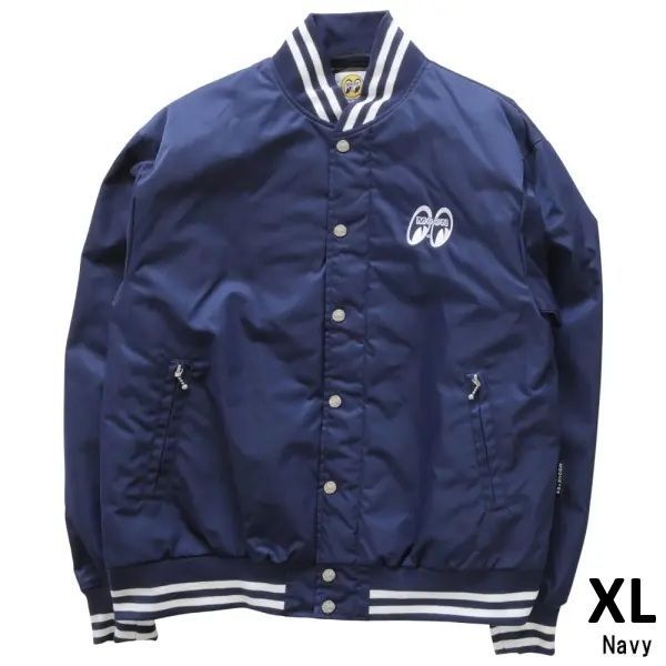 在庫あり MOONEYES ムー ンアイズ VIRSITY JACKET スタジ アムジャンパー OMJ-044 ネイビ ー XLサイズ