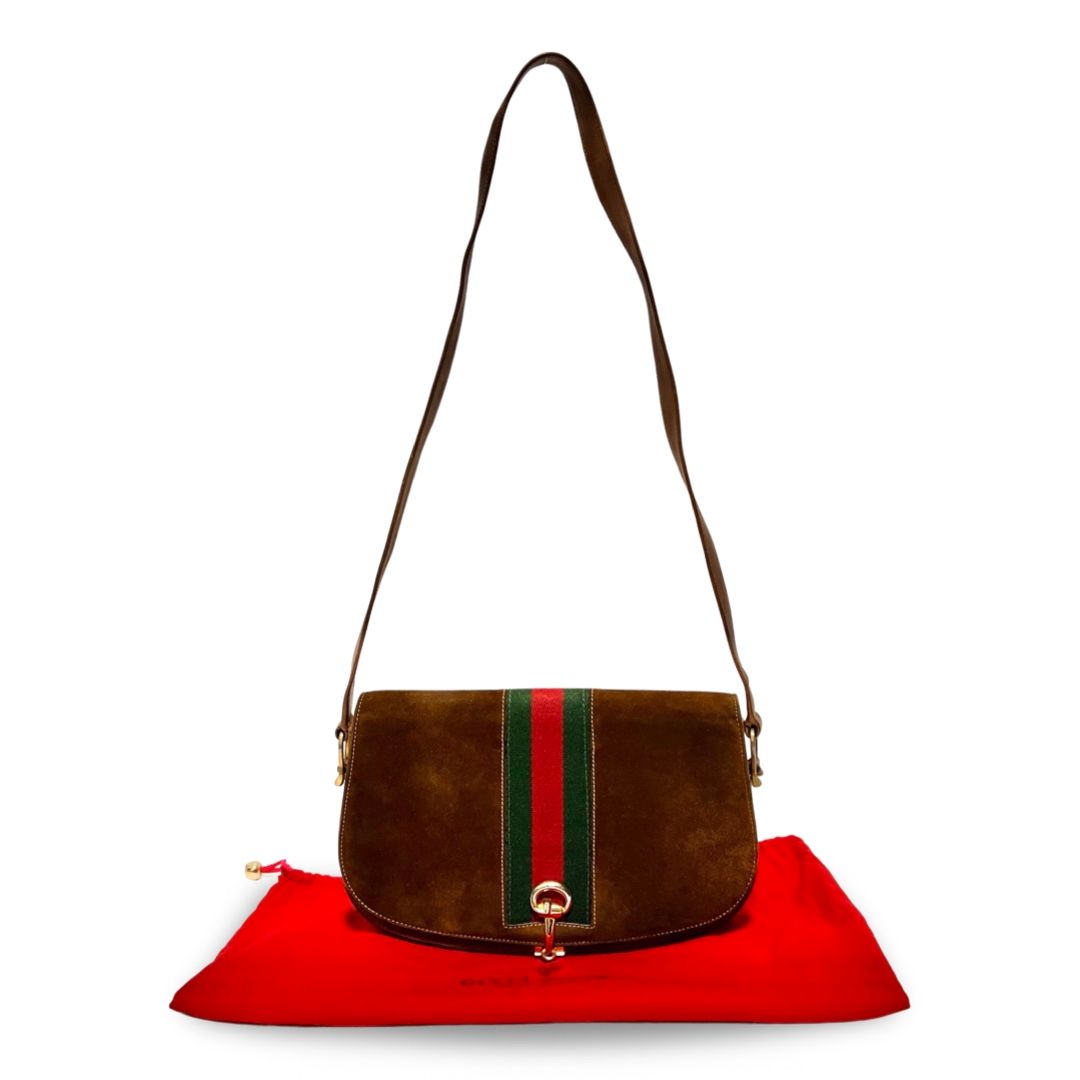 グッチ ショルダーバッグ シェリーライン オールドグッチ スエード GUCCI オールドグッチ ホーズビット シェリーライン スエード