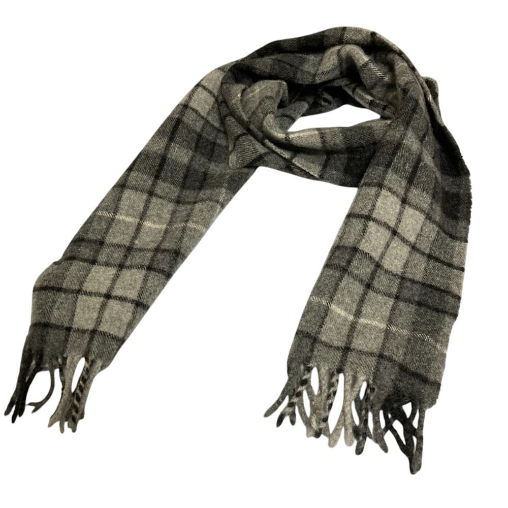 美品】Johnstons of Elgin ウールチェックマフラー ストール Johnstons