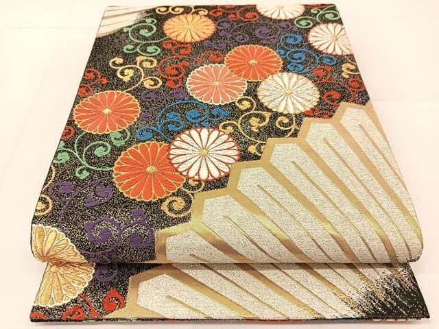 平和屋着物○両面 全通柄袋帯 本場縞大島紬 花織 京友禅 切取