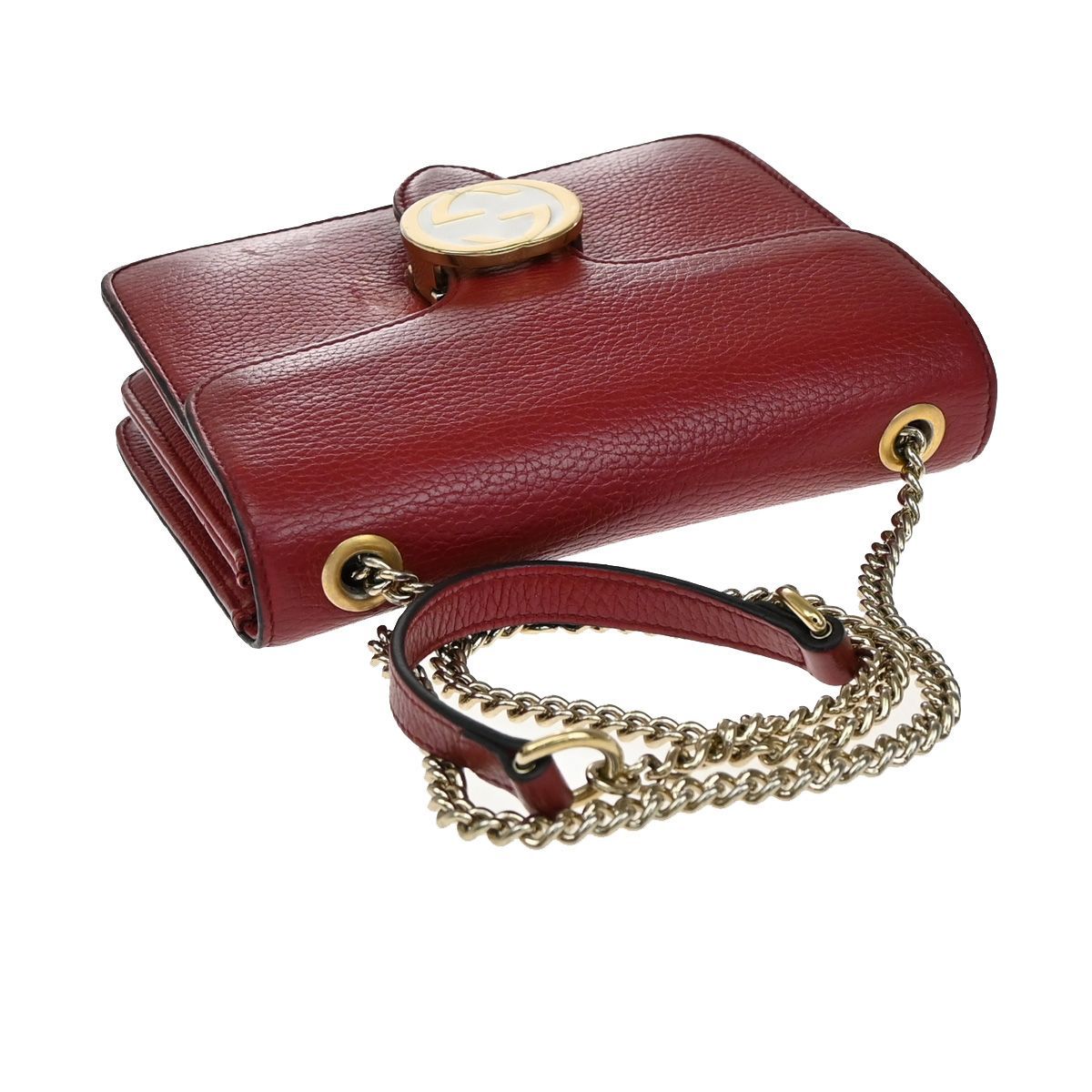 GUCCI グッチ インターロッキング GG チェーン ショルダーバッグ レザー 58KA971 DECORATOM_COM_BR