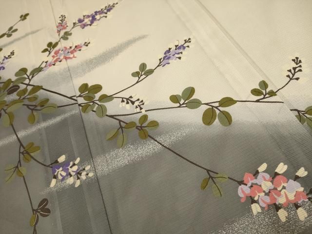 平和屋着物＊夏物 訪問着 絽 手描き 枝花文 正絹 逸品 AAAY6778sx