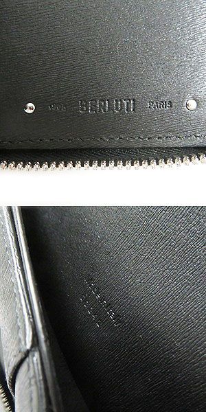 未使用□BERLUTI/ベルルッティ イタウバ バーティカル ロゴ型押し ラウンドファスナー レザーロングウォレット/長財布 ブラック イタリア製