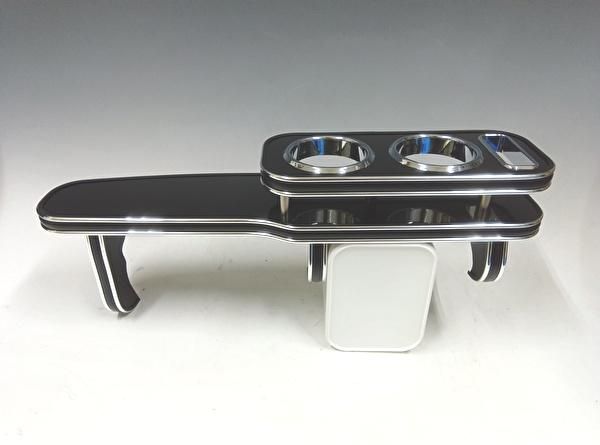 30ヴェルファイア|アルファード前期 15|1～ フロントテーブル ブラック BKｘシルバー 携帯右