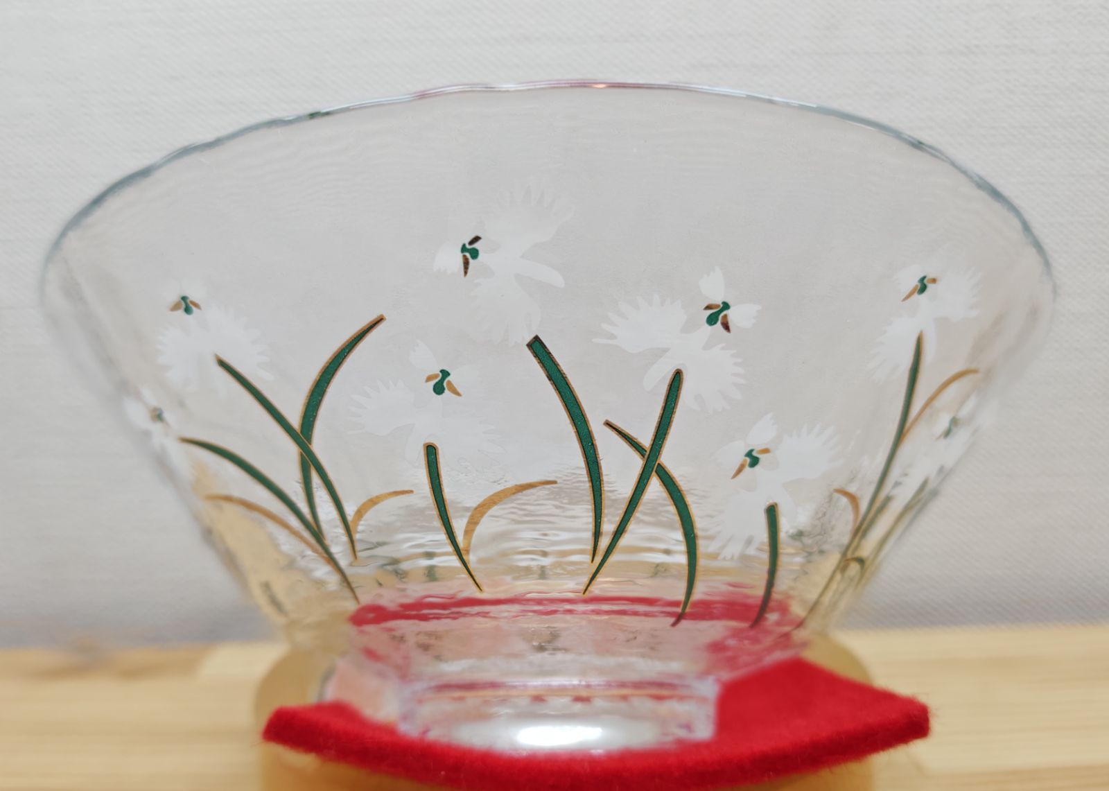 逢絢亭・新品】茶道具 茶碗 平茶碗 義山 鷺草の図 工芸ガラス 超耐熱