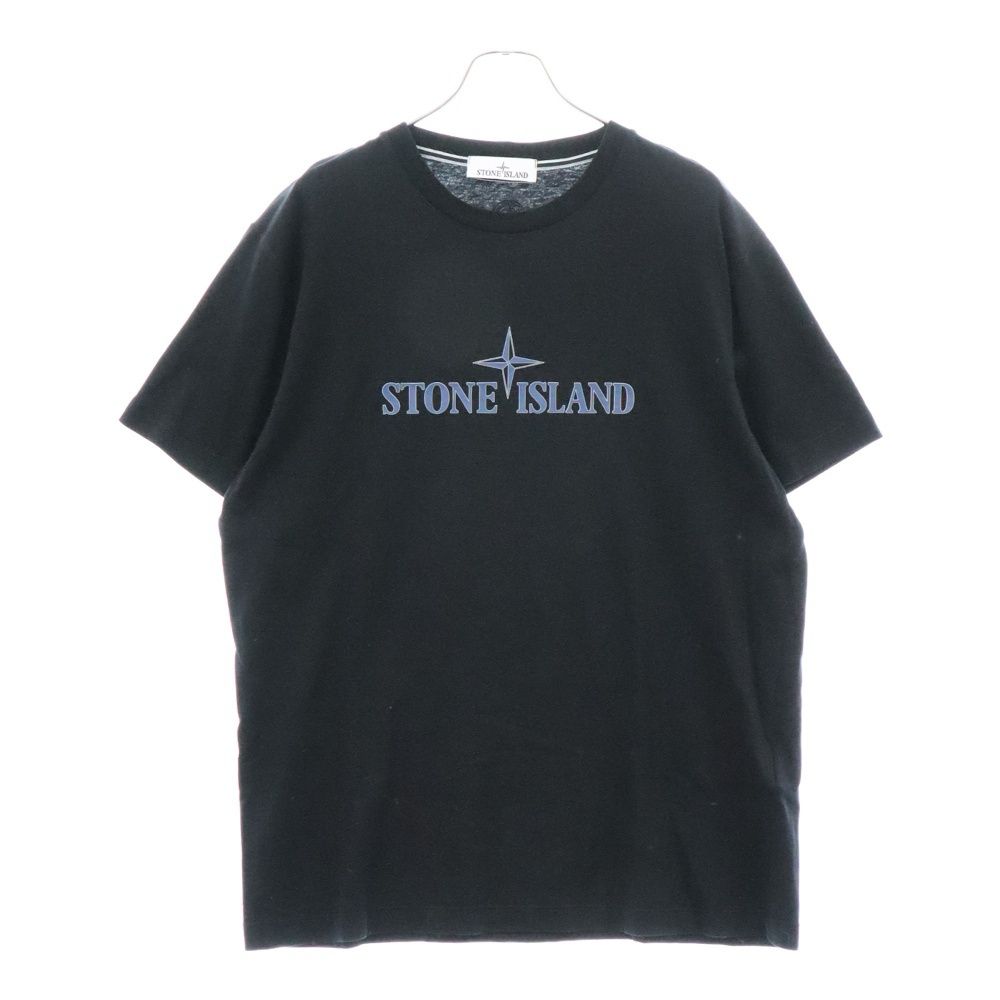 STONE ISLAND (ストーンアイランド) ロゴプリント クルーネック 半袖Tシャツ 81152NS80 ブラック