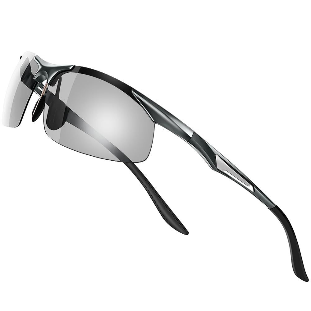  Color:変色調光 [Glazata] 偏光スポーツサングラス 偏光グラス UV400 紫外線カット ドライブ/野球/自転車バイク／ランニング／ゴルフ／運転 「変色調光」 その他