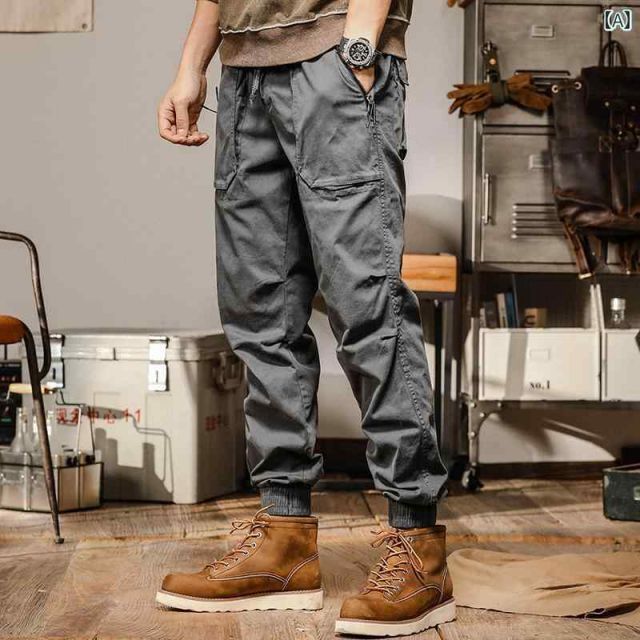 38-210 春 コーデ メンズ 用 服 シンプル 大人 紳士服 アメリカン ストレート パンツ ジッパー ポケット用 カーゴパンツ カジュアル 秋 カジュアル 通勤スタイル 重ね着コーデ ゆったりシルエット 快適フィット 動きやすい デイリー