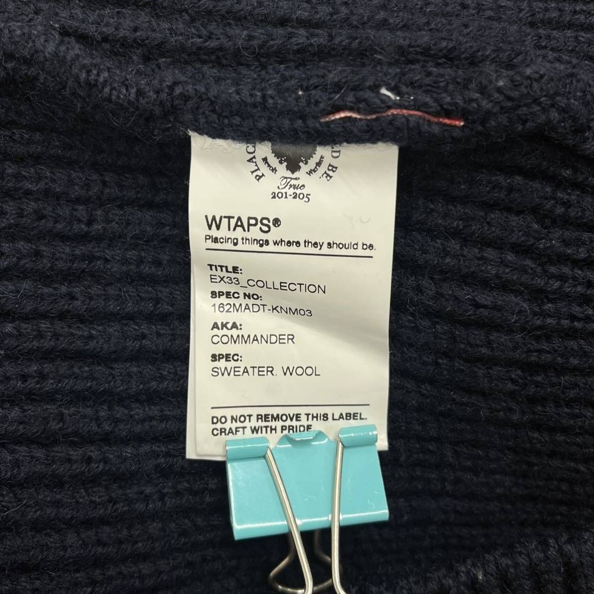 WTAPS ダブルタップス 162MADT-KNM03 16AW COMMANDER SWEATER.WOOL 