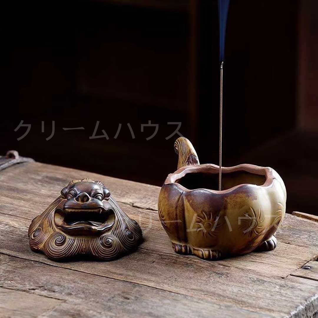 香炉 獅子 風水 開運 線香立て オブジェ 金運 幸運 アジアン