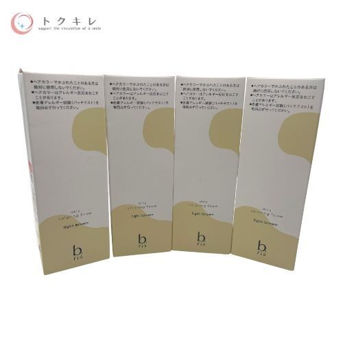 トクキレ 4点セット b.ris ビーリス エアリー カラーリング フォーム ライトブラウン 80g 未開封 泡染毛剤 白髪染め△
