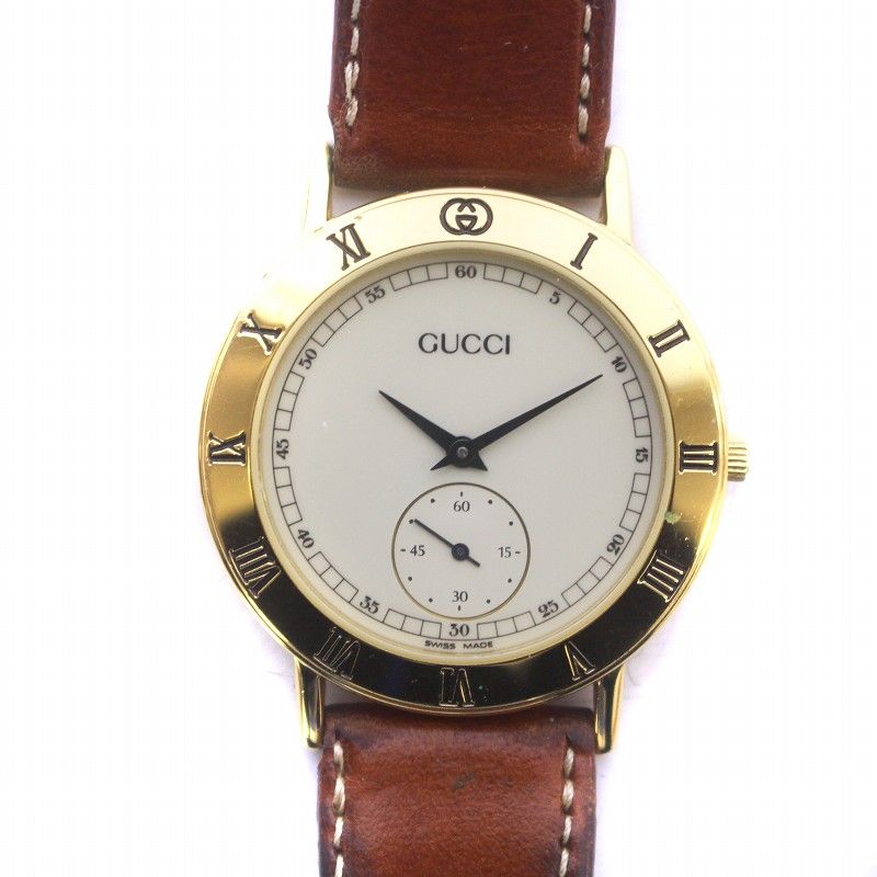 グッチ GUCCI 腕時計 スモールセコンド クォーツ ラウンド