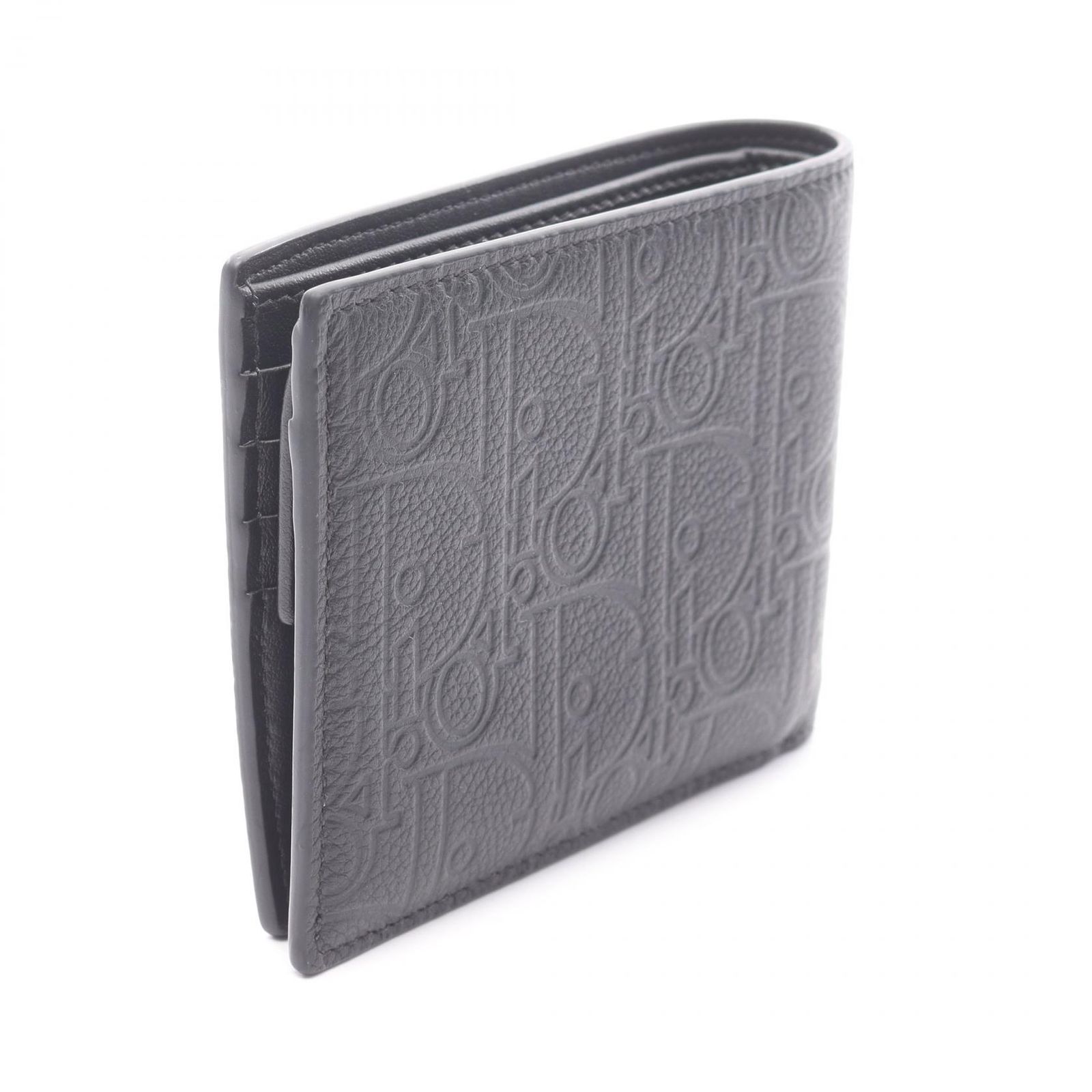 ディオール Dior 二つ折り財布 オブリークエンボスロゴ 2ESBC027FLG_H00N ブラック レザー ディオール グラビティ 二つ折り財布 メンズ Used A