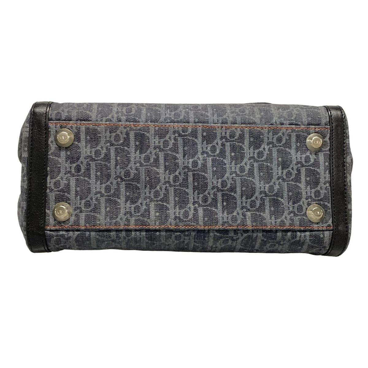 送料無料！ DIOR ChristianDior ディオール クリスチャンディオール トートバッグ フライト ネイビー×グレー×オレンジ レザー