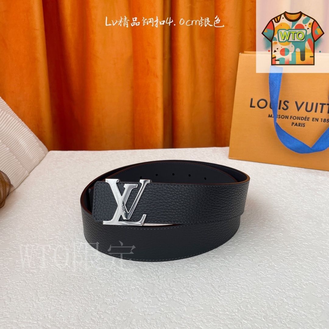 Louis Vuitton レザー ベルト プレート付き LOUIS VUITTON - LOUIS VUITTON ベルトブレイテッド チェーン