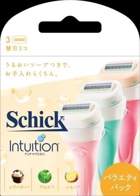 【3セット】 イントゥイション　バラエティパック　替刃（３コ入） 【シック(Schick)】 【女性用カミソリ】
