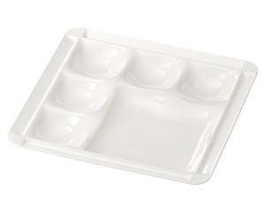 ヌ715 088 TA 耐熱30 cm角渕付5 1プレート 白クリヤー