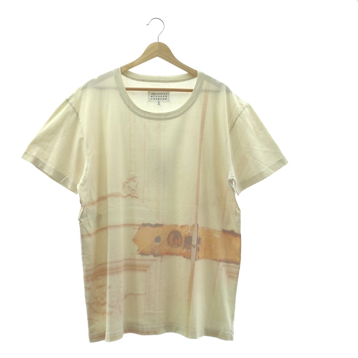 【美品】  Maison Martin Margiela / メゾンマルタンマルジェラ | 2014SS | プリント オーバー Tシャツ カットソー | M | ベージュ 美品】 Maison Martin Margiela / メゾンマルタンマルジェラ