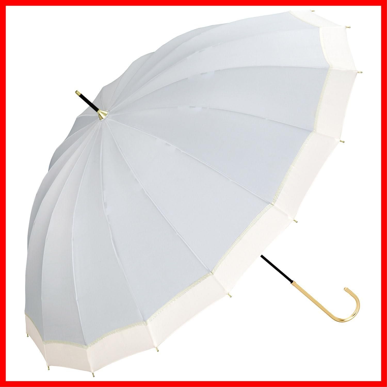 長傘 16本骨切継ライン グレー 晴雨兼用 親骨54 cm 雨傘 レディース おしゃれ フェミニン ニュアンス くすみ 2025 Wpc. お呼ばれ 女性 通勤 通学 持ち手 ゴールド 168297-04-001