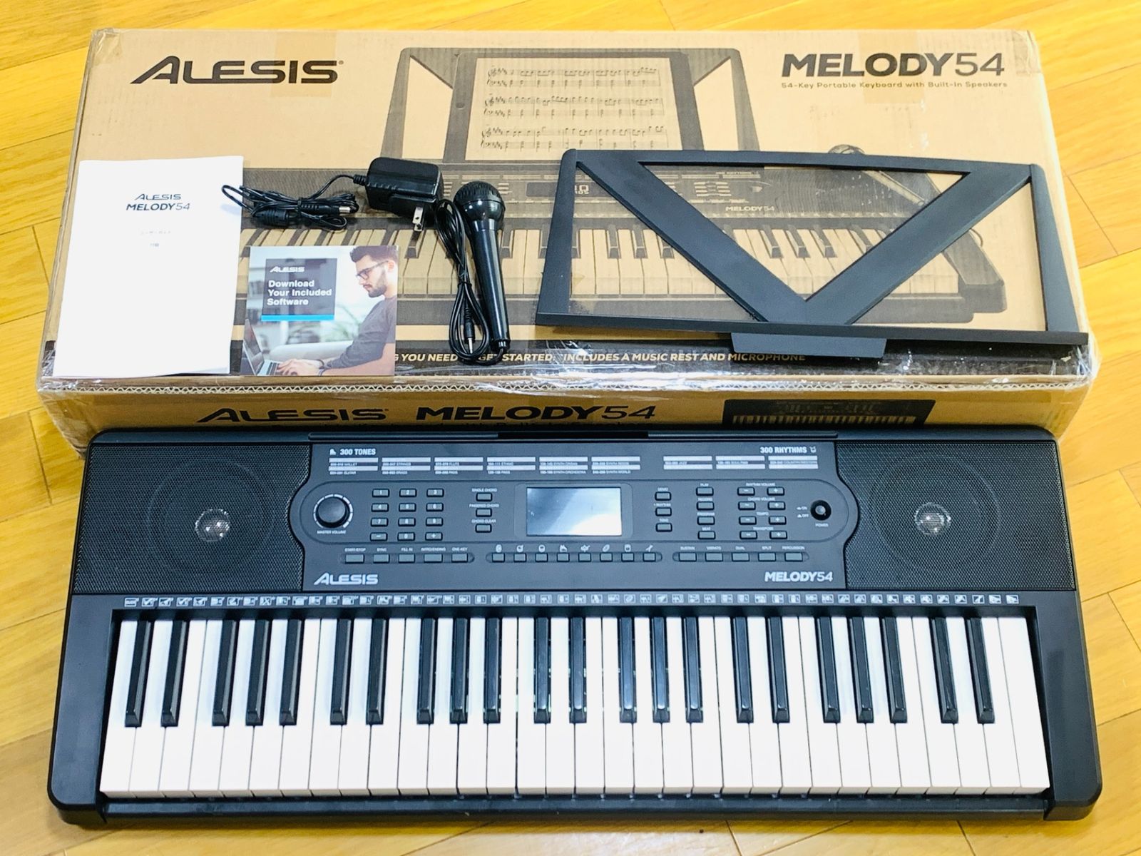 中古□Alesis (アレシス) 電子キーボード 54鍵 ボックス型鍵盤 スピーカー内蔵 録音機能 Melody 54 初心者 練習  ポータブルキーボード 音楽 楽器 コンパクト 簡単セットアップ - メルカリ