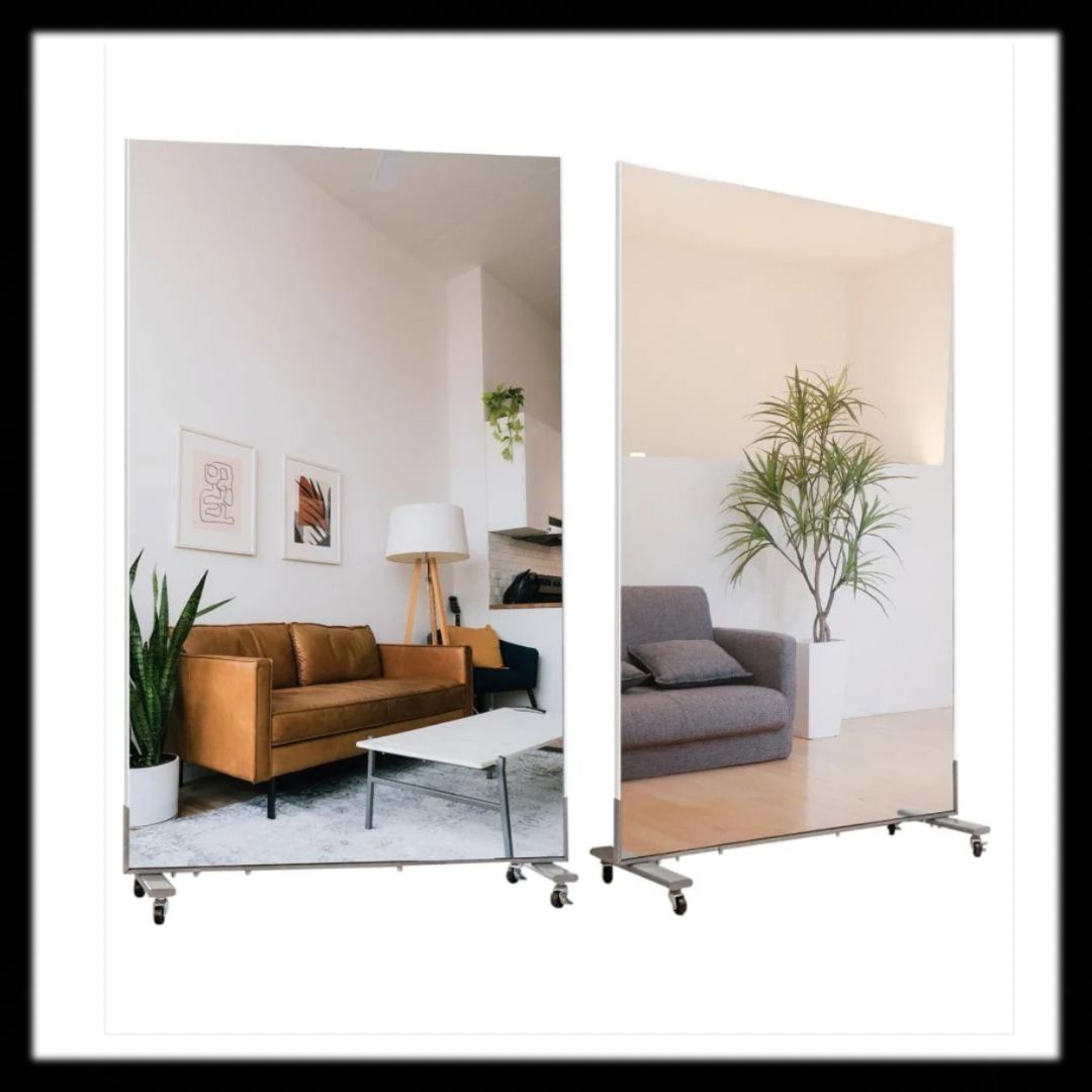 2104 軽壁掛け鏡160x100木目＋キャスタ大 【公式通販】