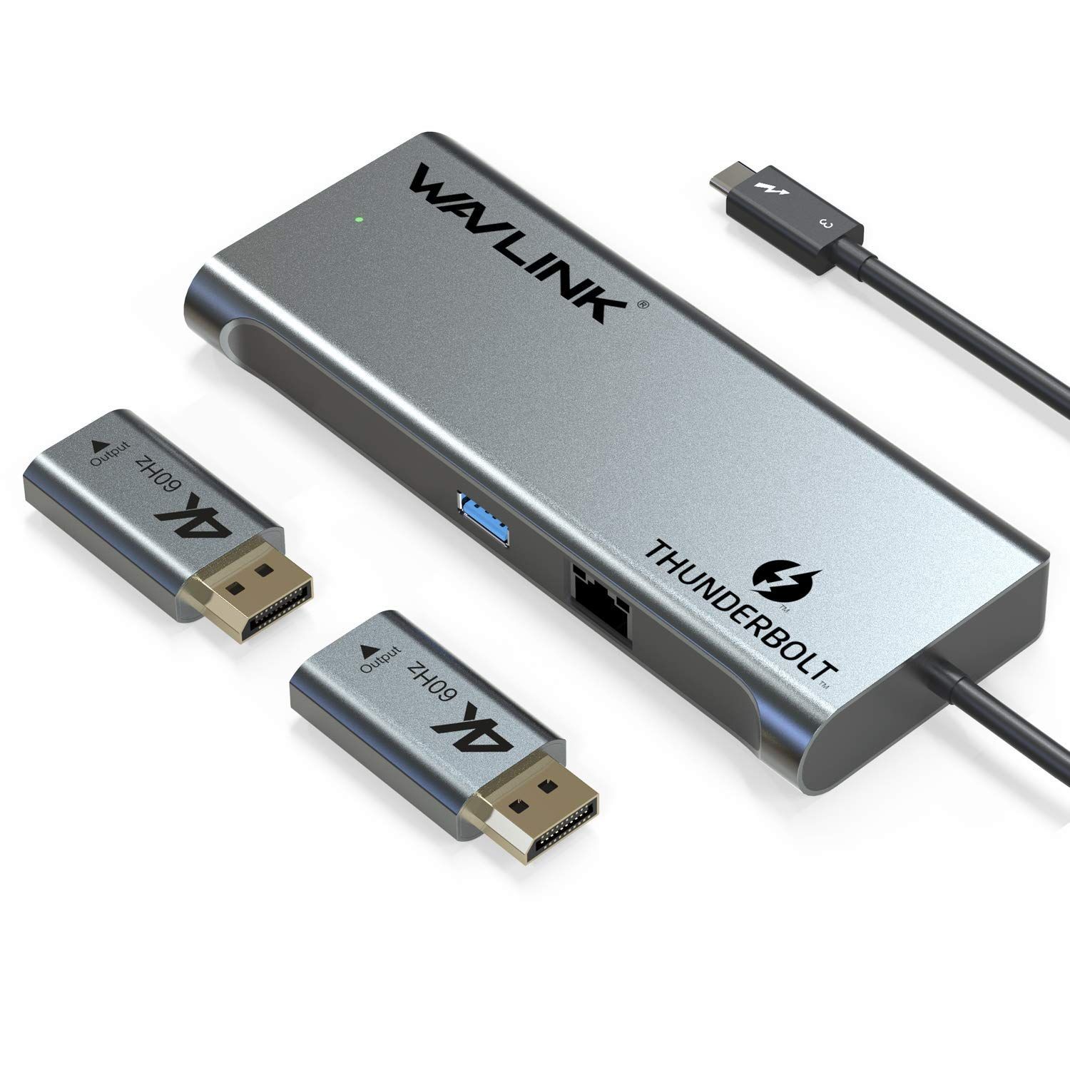 【在庫セール】thunderbolt 3 ドッキングステーション/ デュアルディスプレイ4K@60Hz/シングル5K@60Hz USB3.0ポート/ ギガビット/2XDPポート/2XActive DisplayPort-HDMI2.0アダプタ付き/ バスパワー