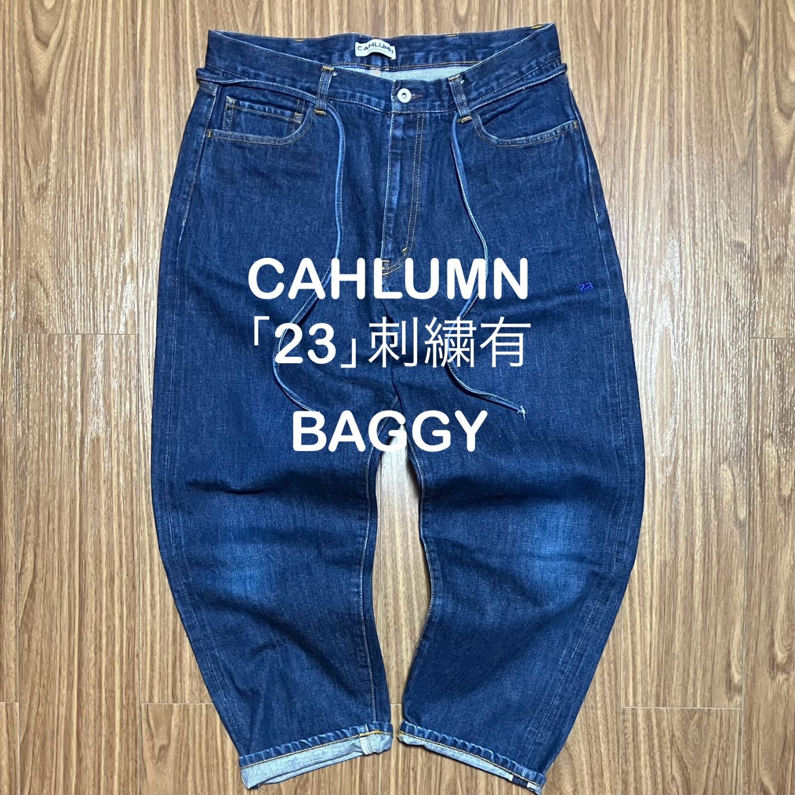 CAHLUMN BAGGY セルビッチバギーデニム 23刺繍有 L 長谷川昭雄 CAHLUMN BAGGY セルビッチバギーデニム 23刺繍有 L 長谷川昭雄