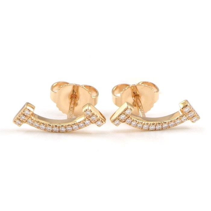 ティファニー Tiffany - Co. ピアス T スマイル 60150743 ダイヤモンド 計0.06ct K18PG