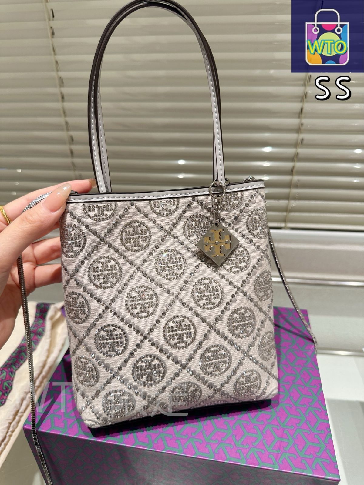 今日 Tory Burch TB Rhinestone Tote Bag - トーリーバーチ TB ラインストーン トートバッグ