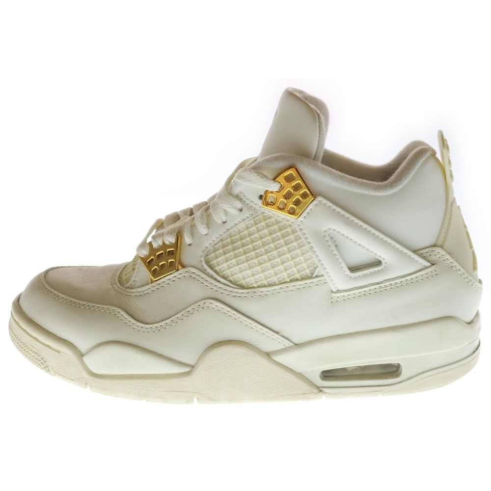 ナイキ エアジョーダン4 ホワイト ＆ ゴールド25cm 新品未使用 NIKE (ナイキ) WMNS AIR JORDAN 4 RETRO WHITE & GOLD