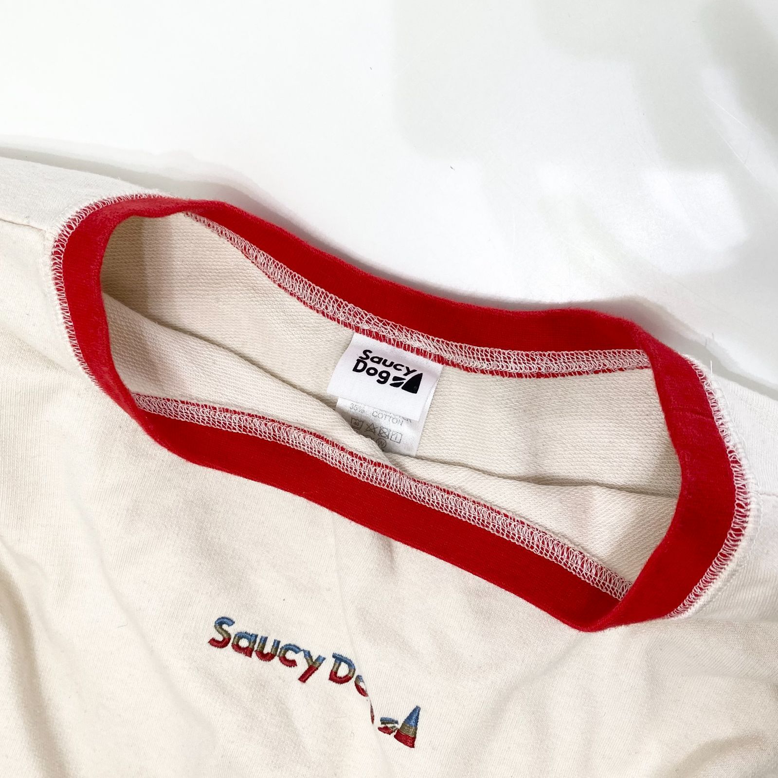 Saucy Dog わんこカレッジTシャツ/スリートーン刺繍リンガーロン