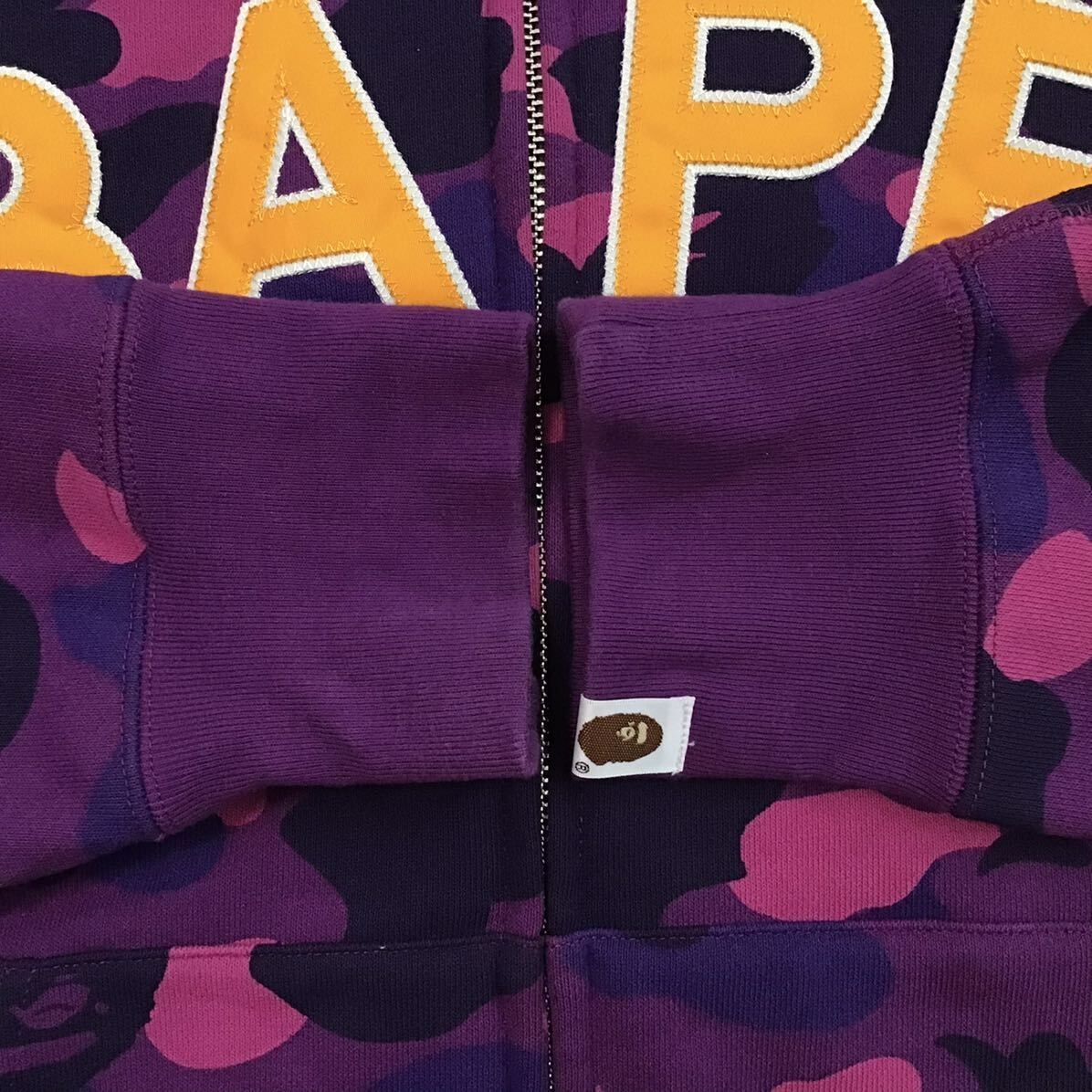 Purple camo フルジップ パーカー Lサイズ a bathing ape BAPE full